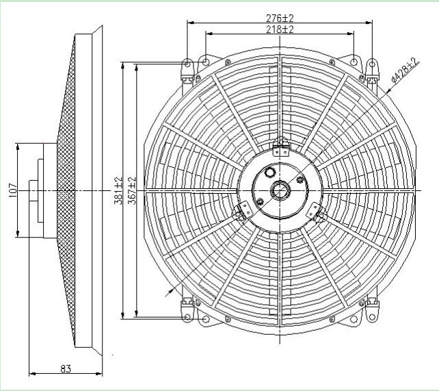 Universal DC 16inch 130W 12 Volt Radiator Fan Pull/push Sunlight Motor